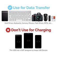 Load image into Gallery viewer, Sabrent 4-Port USB 2.0 Data Hub with Individual LED lit Power Switches [Charging NOT Supported] for Mac &amp; PC (HB-UMLS)
