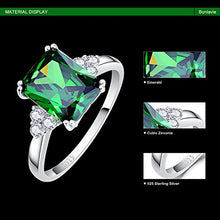 Load image into Gallery viewer, BONLAVIE Sterling Silver 925 Friendship &amp; Love Ring with Created Green Emerald Cubic Zirconia Size 8
