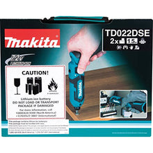 Load image into Gallery viewer, Makita TD022DSE 7.2V Lithium-Ion Cordless 1/4" Hex Impact Driver Kit
