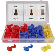 Load image into Gallery viewer, RAM-PRO 65 Piece Reusable Quick Splice Electrical Connector Assortment 22,18,14,12,10 Gauge/AWG Crimp Connector Kit with See-through Divided Organizer Case
