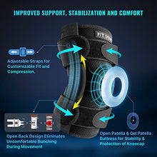 Load image into Gallery viewer, Fit Geno Hinged Knee Brace for Meniscus Tear: Upgraded Support for Knee Pain w/Dual Metal Hinges &amp; Side Spring Stabilizers - Adjustable for Men and Women w/Torn ACL MCL PCL LCL Hyperextension Sprain
