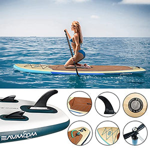 WOOWAVE Inflatable Stand Up Paddle Board, 10'6×34''×6' Ultra-Light (16.72lbs) Non-Slip Deck SUP with Premium Accessories & Fibreglass Adjustable Paddle, Durable and Stable Wide Stance for Youth Adults