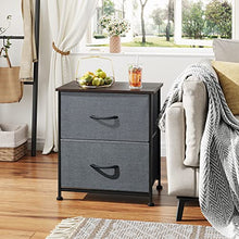 Load image into Gallery viewer, WLIVE Nightstand with 2 Fabric Drawers, Bedside Furniture &amp; End Table Dresser for Bedroom, Living Room, Steel Frame, Wood Top, Easy Pull Handle
