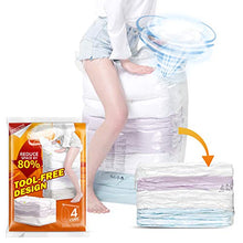 Load image into Gallery viewer, TAILI Cube Vacuum Space Saver Bags Jumbo Size 4 Pack of 31x40x15 inch Extra Large Compressed Closet Organizers and Storage Bags for Comforters, Pillows, Bedding, Blankets, Clothes, No Pumps Needed
