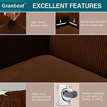 Load image into Gallery viewer, Granbest High Stretch Couch Cover 1-Piece Stylish Sofa Covers for 3 Cushion Couch Jacquard Sofa Slipcover Living Room Furniture Protector for Dogs Pets (Large, Chocolate)
