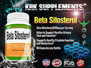 2 Bottles Beta Sitosterol 800mg Per Serving 180 Total Capsules Prostate Support KRK Supplements