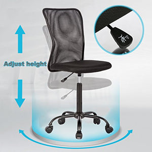 Ergonomic Office Chair Desk Chair Mesh Computer Chair Back Support Modern Executive Mid Back Rolling Swivel Chair for Women, Men (Black)