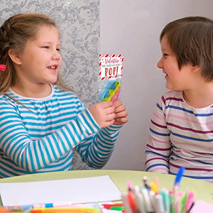 Valentines Day Cards for Kids - Valentines Day Gifts for Kids - 24 Mini Heart Pop Fidget Toys Bulk - Valentine Exchange Cards for Classroom School Party Favors Toddlers Girls Boys Age 3 Year and Up