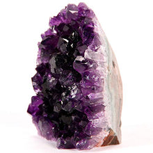 Load image into Gallery viewer, SUPERIOR Amethyst Cluster - 1/2 to 1 lb - Uruguayan Amethyst Crystals. Includes a Bonus 3 inch Selenite Wand in a Velvet Bag.
