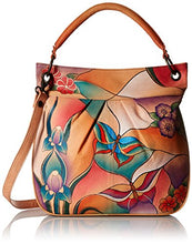 Load image into Gallery viewer, Anna by Anuschka Genuine Leather Convertible Tote | Hand-Painted Original Artwork | Butterfly Glass Painting
