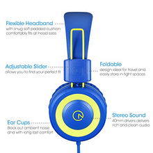 Load image into Gallery viewer, Kids Headphones - noot products K12 Foldable Stereo Tangle-Free 3.5mm Jack Wired Cord On-Ear Headset for Children/Teens/Boys/Girls/Smartphones/School/Kindle/Airplane Travel/Plane/Tablet (Blue/Lime)
