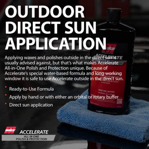 Malco Accelerate All-in-One Polish & Protection - One-Step Car Polishing Compound Designed to Remove Light to Medium Paint Defects/Deep Glossy Finish with 90-Day Protection (261032)