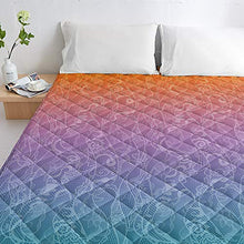 Load image into Gallery viewer, Soft Quilted Comforter Gradual Colorful Flower All Season Duvet Insert Alternative Quilts Purple Orange Lace Lightweight Blanket Coverlet for Couch Hotel Bedroom Living Room - Full,82x85 inch
