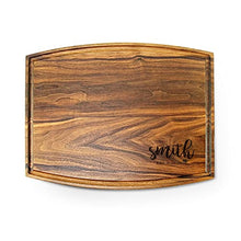 Load image into Gallery viewer, Straga - Engraved Cutting Boards for Personalized Gifts, Practical Wedding Gifts and Keepsakes, Customize Your Wood Board, Style and Design (Minimalist Script Corner Design No.920)
