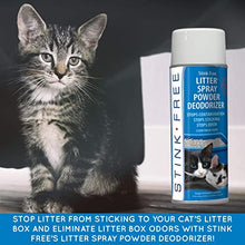 Load image into Gallery viewer, Stink Free Cat Litter Box Deodorizer Powder Spray &amp; Odor Eliminator (2 Cans) - Non-Stick Kitty Litter Box Deodorizer, Eliminators, Absorber &amp; Freshner

