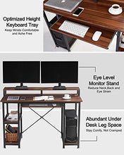 Load image into Gallery viewer, QooWare Computer Desk with Shelves, 47" Writing Desk w/Keyboard Tray &amp; Monitor Stand Riser - Achieve More, Strain Less - Large Desk Space Wooden Study Table for Home Office
