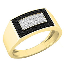 Load image into Gallery viewer, Dazzlingrock Collection 0.45 Carat (ctw) 10K Black &amp; White Diamond Men's Hip Hop Pinky Ring 1/2 CT, Yellow Gold, Size 7
