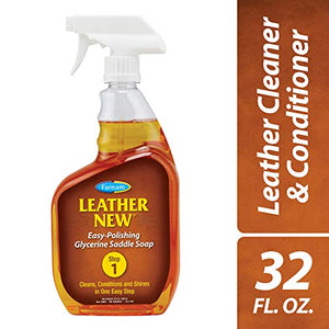 Farnam Leather New Easy-Polishing Glycerine Saddle Soap and Leather Cleaner, 32 Ounces
