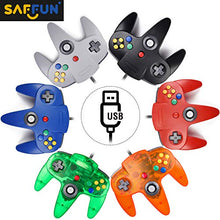 Load image into Gallery viewer, Classic N64 Controller, SAFFUN N64 Wired USB PC Game pad Joystick, N64 Bit USB Wired Game Stick Joy pad Controller for Windows PC MAC Linux Raspberry Pi 3 Sega Genesis (Clear Blue)
