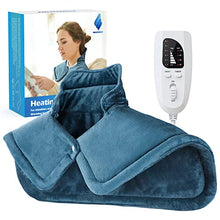 Load image into Gallery viewer, Heating Pad for Neck and Shoulders, 2lb Large Weighted Neck Heating Pad Electric for Neck Shoulder Pain Relief, 6 Heat Settings 4 Auto-Off, Gifts for Women Men Mom Dad, 16&quot;x23&quot; (Blue)
