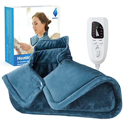 Heating Pad for Neck and Shoulders, 2lb Large Weighted Neck Heating Pad Electric for Neck Shoulder Pain Relief, 6 Heat Settings 4 Auto-Off, Gifts for Women Men Mom Dad, 16