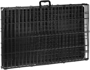 AmazonBasics Single Door Folding Metal Dog Crate Kennel with Tray, 36 x 23 x 25 Inches