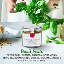 Load image into Gallery viewer, Frantoi Cutrera Basil Pesto Pasta Sauce and Bruschetta Topping - Product of Italy 6.7oz/190g
