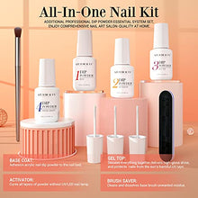 Load image into Gallery viewer, AZUREBEAUTY 17Pcs Dip Powder Nail Kit Starter Nude Skin Tones Champagne Glitter Pink Neutral Acrylic Dipping Powder Liquid Set with Base/Top Coat for French Nail Art Manicure Beginner Party Gift
