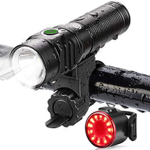 Load image into Gallery viewer, Te-Rich Bike Lights USB Rechargeable, LED Cycling Light Front and Back, 800 Lumen Headlight Flashlight and Rear Taillight Set, Easy to Use, Road/Moutain Bicycle Accessories for Kids, Men and Women
