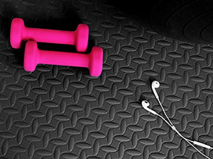BalanceFrom Puzzle Exercise Mat with EVA Foam Interlocking Tiles (Black) (24 Peices Tiles)