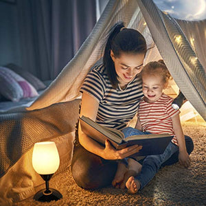 Boncoo Touch Control Table Lamp Dimmable Small Lamp Ambient Light with White Opal Glass Shade Simple Night Light Modern Accent Lamp Bedside Nightstand Lamp for Bedroom Living Room, E12 Bulb Included