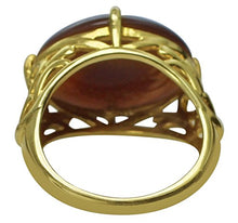 Load image into Gallery viewer, Carillon Chocolate Moonstone Natural Gemstone Oval Shape 925 Sterling Silver (Yellow Gold Plated) Ring For Women for Men | Size: 4 to 10
