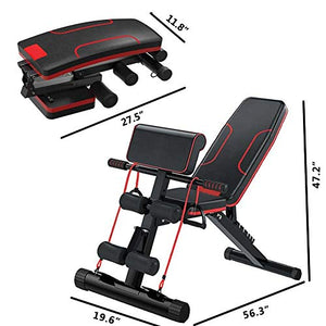 HOLATO Adjustable Weight Bench for Full Body Workout ,Foldable Workout Bench Home Gym Weightlifting and Strength Training,Multi-Purpose Sit up Bench Portable Exercise Bench