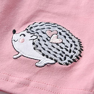 Baby Girls Clothes Set 2 Piece Long Sleeve Cartoon Hedgehog Infant Outfits (0-6 Months) Pink