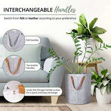 Load image into Gallery viewer, FELFA Storage Basket Set 3 - Decorative Floor Bins with Handles, Blanket Baskets for Living Room, Hamper for Toys, Plant Basket.
