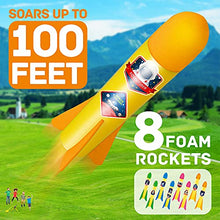 Load image into Gallery viewer, YEEBAY Rocket Air Launch Toy for Kids Age of 3, 4, 5, 6, 7, 8+ Years Old Boys, Girls, 2 Pack Stomp Launchers &amp; 8 Colorful Foam Rockets, Fun Outdoor Game, Ideal Xmas Birthday Gift
