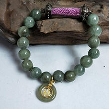 Load image into Gallery viewer, Heavens Tvcz Buddha Amulet Phra Sakyamuni Purple Colors Natural Jade Bracelets for Women Men Charms Genuine Rare with Coin Thailand Bring Attract Money Prosperity Luck Success Life Trade Flourishing
