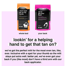 Load image into Gallery viewer, b.tan Back Lotion Applicator | We&#39;ve Got Your Back Tan Self Tanner Mitt - for Moisturizers, Sunscreen, Oils &amp; Self Tanning Mousses, Get Those Hard-to-Reach Places, Velvety Soft Material + Washable
