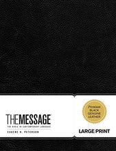 Load image into Gallery viewer, The Message Large Print (Genuine Leather, Black): The Bible in Contemporary Language (First Book Challenge)
