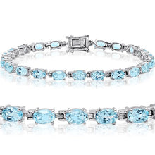 Load image into Gallery viewer, 10ct tw Sky Blue Topaz Tennis Bracelet in Sterling Silver 7 1/4 inch
