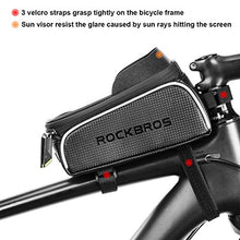 Load image into Gallery viewer, Bike Phone Front Frame Bag Bicycle Bag Waterproof Bike Phone Mount Top Tube Bag Bike Phone Case Holder Accessories Cycling Pouch Compatible with iPhone 11 XS Max XR Below 6.5”
