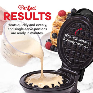 Dash Mini Maker Waffle Maker + Griddle, 2-Pack Griddle + Waffle Iron - Black