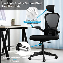 Load image into Gallery viewer, Dedeo Ergonomic Office Chair, High Back Mesh Desk Chair with Adjustable Headsrest, Rolling Swivel Home Office Desk Chairs with Flip-Up Armrest, Tilt Function, Lumbar Support, Soft Thick Seat Cushion
