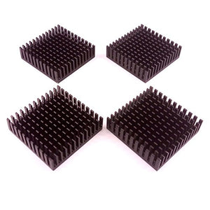 Easycargo 40mm Heatsink Kit 40x40x11mm + 3M 8810 Thermal Conductive Adhesive Tape, Cooler Heat Sink for Cooling 3D Printer, TEC1-12706 Thermoelectric Peltier 40mmx40mmx11mm (Black, 4)