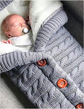 Load image into Gallery viewer, XMWEALTHY Unisex Infant Swaddle Blankets Soft Thick Fleece Knit Baby Girls Boys Stroller Wraps Baby Accessory Grey
