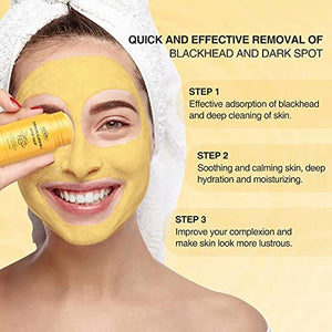 Turmeric Clay Stick Mask Organic Vitamin C Purifying Clay Mask Blackhead Cleansing Healing Clay Mud Mask Deep Clean Pore Improve Skin Acne Scars Facial Mask With Blackhead Remover Extractor ToolS