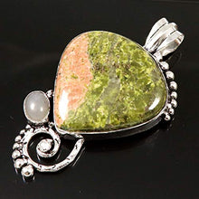 Load image into Gallery viewer, GoyalCrafts Unakite Silver Plated Pendant Jewelry Natural Gemstone GPAR87
