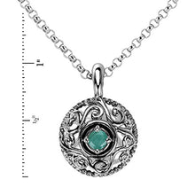 Load image into Gallery viewer, Carolyn Pollack Sterling Silver Emerald May Birthstone Enhancer with Chain

