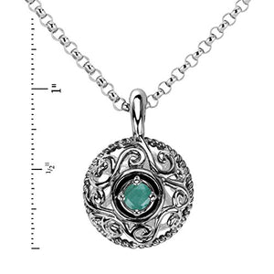 Carolyn Pollack Sterling Silver Emerald May Birthstone Enhancer with Chain