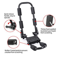 Load image into Gallery viewer, Leader Accessories Folding Kayak Rack 4 PCS/Set J Bar Car Roof Rack for Canoe Surf Board SUP On Roof Top Mount on SUV, Car and Truck Crossbar with 4 pcs Tie Down Straps
